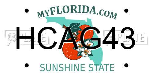 HCAG43 Florida License Plate