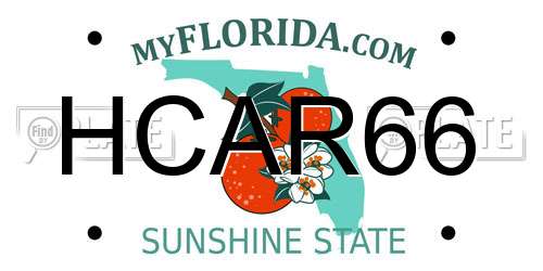 HCAR66 Florida License Plate