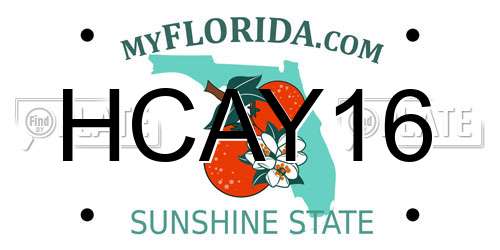 HCAY16 Florida License Plate