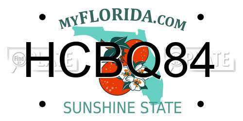 HCBQ84 Florida License Plate