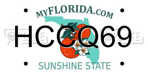 HCCQ69 Florida License Plate