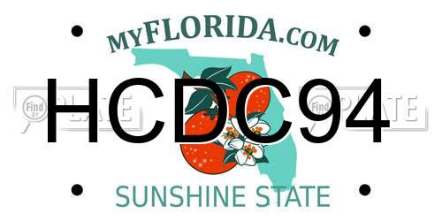 HCDC94 Florida License Plate