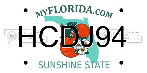 HCDJ94 Florida License Plate