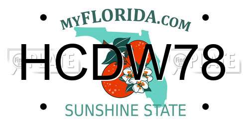 HCDW78 Florida License Plate