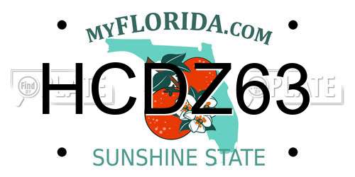 HCDZ63 Florida License Plate