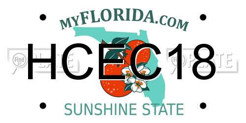 HCEC18 Florida License Plate
