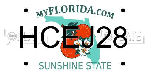 HCEJ28 Florida License Plate