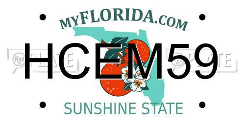 HCEM59 Florida License Plate