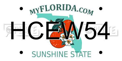 HCEW54 Florida License Plate