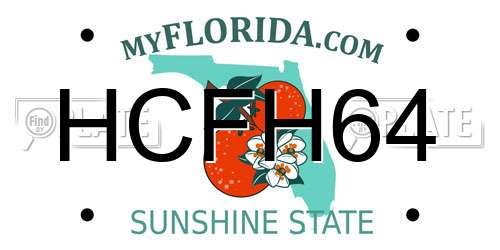 HCFH64 Florida License Plate
