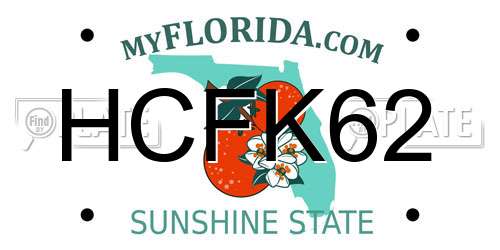 HCFK62 Florida License Plate