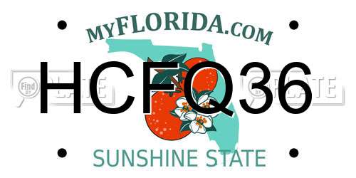 HCFQ36 Florida License Plate