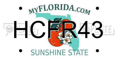 HCFR43 Florida License Plate