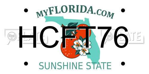 HCFT76 Florida License Plate