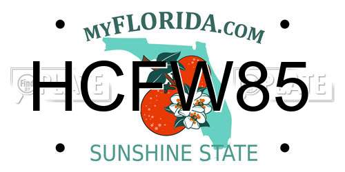 HCFW85 Florida License Plate