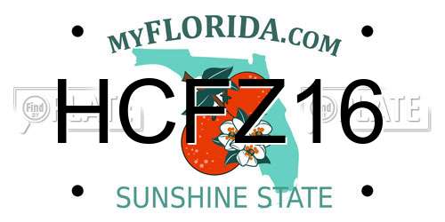 HCFZ16 Florida License Plate