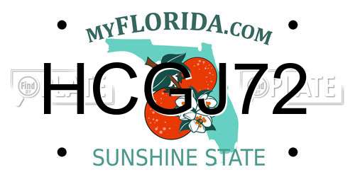 HCGJ72 Florida License Plate