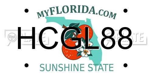 HCGL88 Florida License Plate