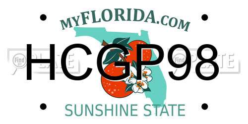 HCGP98 Florida License Plate