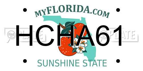 HCHA61 Florida License Plate