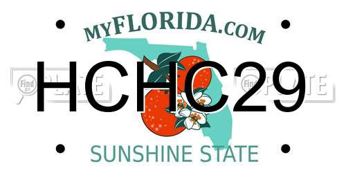HCHC29 Florida License Plate
