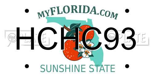 HCHC93 Florida License Plate