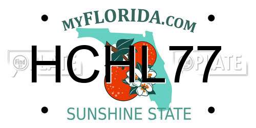 HCHL77 Florida License Plate