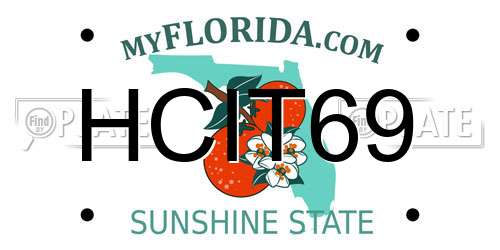 HCIT69 Florida License Plate