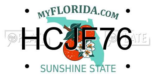HCJF76 Florida License Plate