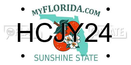 HCJY24 Florida License Plate