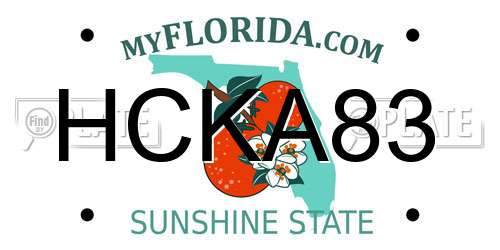 HCKA83 Florida License Plate