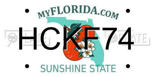 HCKF74 Florida License Plate