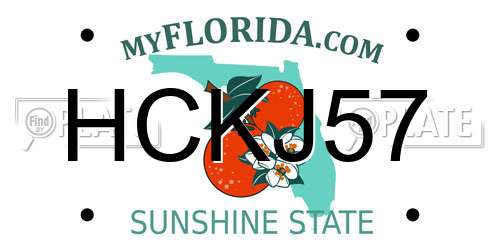 HCKJ57 Florida License Plate