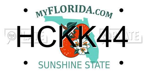 HCKK44 Florida License Plate