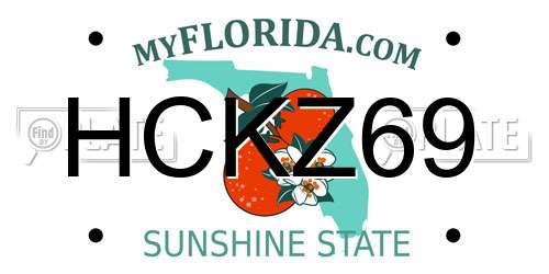 HCKZ69 Florida License Plate