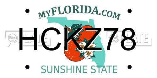 HCKZ78 Florida License Plate