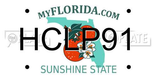 HCLP91 Florida License Plate