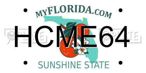 HCME64 Florida License Plate