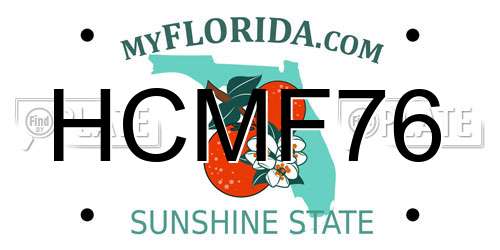 HCMF76 Florida License Plate