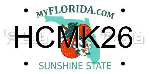HCMK26 Florida License Plate