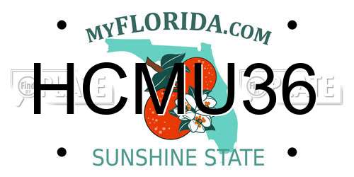 HCMU36 Florida License Plate