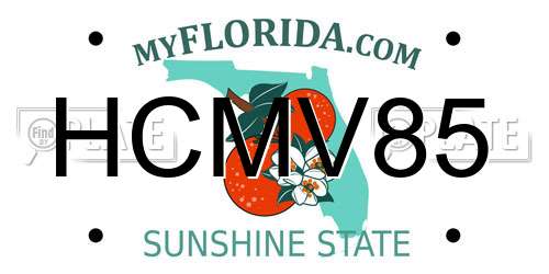 HCMV85 Florida License Plate