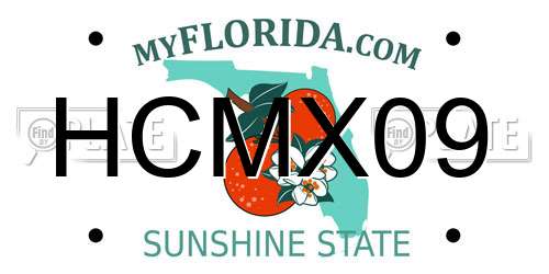 HCMX09 Florida License Plate