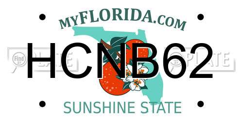 HCNB62 Florida License Plate