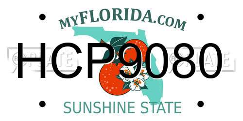 HCP9080 Florida License Plate
