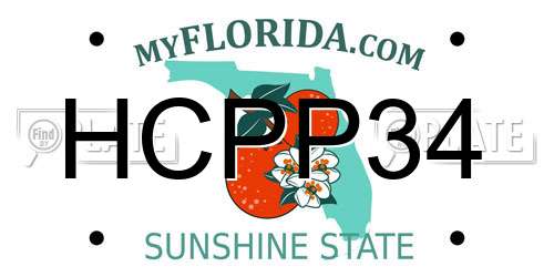 HCPP34 Florida License Plate