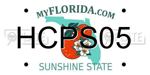 HCPS05 Florida License Plate