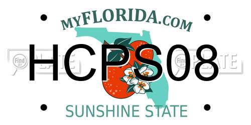 HCPS08 Florida License Plate
