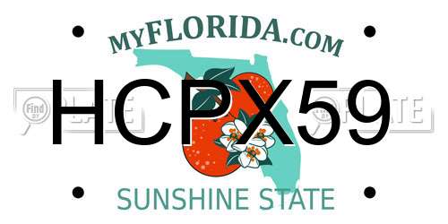 HCPX59 Florida License Plate