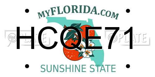 HCQE71 Florida License Plate